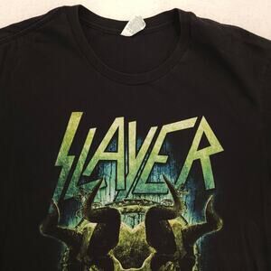 Slayer Graphic Band Short Sleeve Crew Neck Shirt Mens Size Large L Black